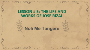 Jose Rizal's Noli Me Tangere Presentation