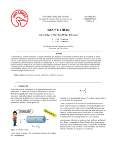 Informe de Laboratorio: Resistividad Eléctrica