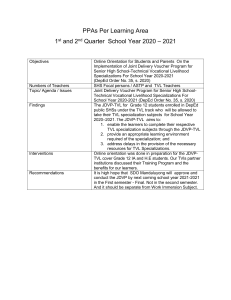 JDVP-TVL Program Report 2020-2021