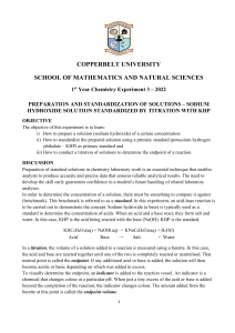 NaOH Standardization with KHP Titration Lab Manual