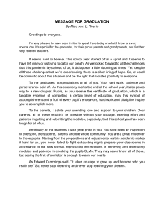 Graduation Speech by Mary Ann L. Reario