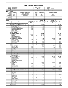 AFE Drilling & Completion Cost Breakdown