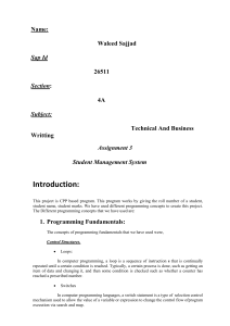 Student Management System Assignment