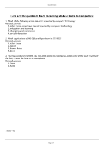 Intro to Computers Questionnaire
