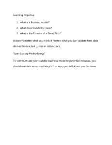 Business Model, Scalability, Pitching