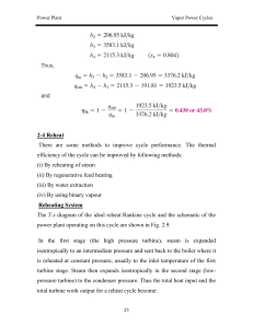 Reheat Rankine Cycle: Power Plant Thermodynamics