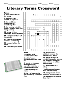 Literary Terms Crossword Puzzle