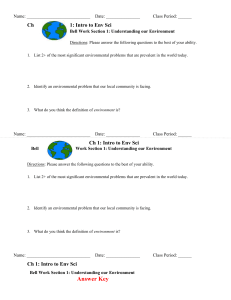 Intro to Env Sci Worksheet