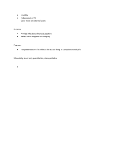 Financial Statement Purpose & Features