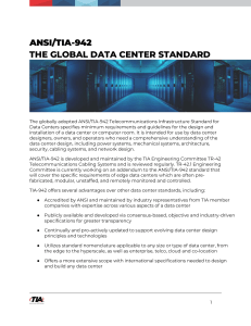 ANSI/TIA-942 Data Center Standard Overview