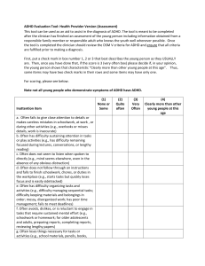 ADHD Evaluation Tool for Health Providers