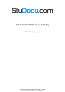 Anatomy MCQ Test with Answers: Histology, Cytology, Embryology