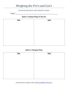 Pros and Cons Worksheet: Decision Making Tool