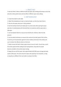 Pelton Turbine Lab Report: Performance Analysis & Spear Valve Settings