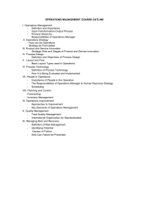 Operations Management Course Outline