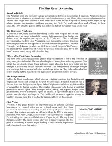 First Great Awakening, Enlightenment & Colonial America