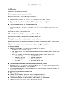 Nursing Quiz Objectives: Labor, Birth, and Fetal Assessment