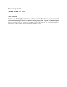 Constitution Making Controversies Thesis Statement