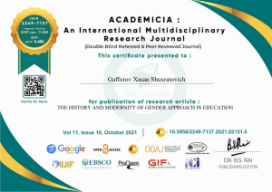 Gender Approach in Education Research Certificate