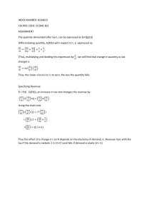Tax Impact on Demand & Revenue: Elasticity Analysis