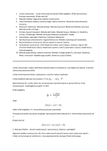 Metody Numeryczne: Notatki z Wykładu
