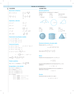 Álgebra y Geometría: Fórmulas y Referencia
