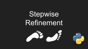 Stepwise Refinement: Problem Solving in Programming