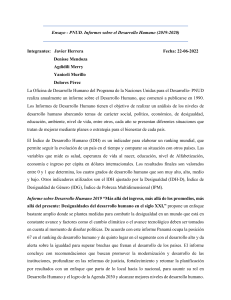 Ensayo PNUD: Desarrollo Humano 2019-2020