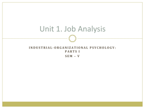 Job Analysis in Industrial-Organizational Psychology