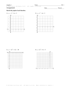 Hoja de Trabajo de Álgebra 1: Graficación de Funciones Cuadráticas