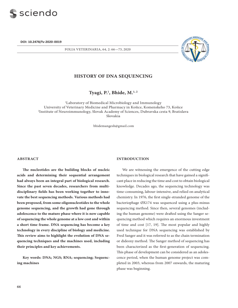History of DNA Sequencing Techniques