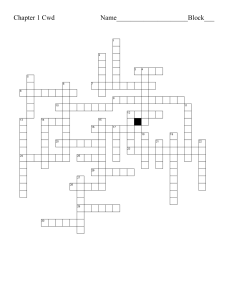 Science Crossword Puzzle: Measurement & Density
