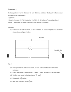 Dry Cell Internal Resistance Lab Experiment