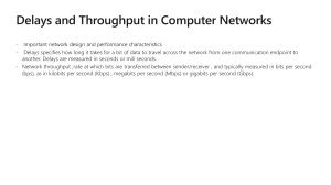 Network Delays and Throughput
