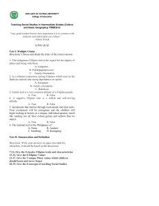Filipino Culture & Social Studies Quiz