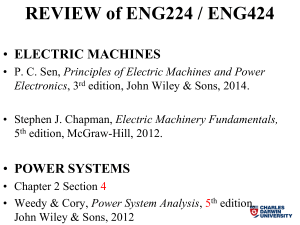 ENG224/ENG424 Course Review: Electric Machines & Power Systems