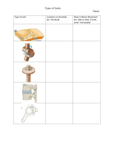 Types of Joints Worksheet