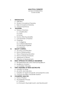 Analytical Chemistry Course Guide