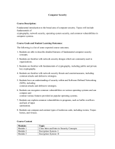 Computer Security Course Description