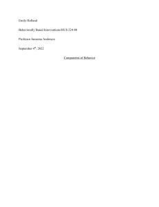 Components of Behavior Essay - HUS 224