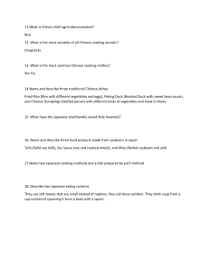 Chinese & Japanese Cuisine Worksheet