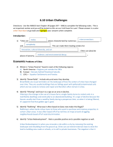 Urban Challenges Worksheet: AMSCO Chapter 20