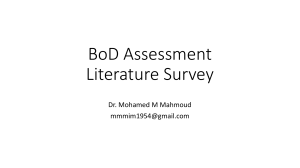 BoD Assessment Literature Survey