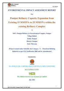 Panipat Refinery Expansion EIA Report