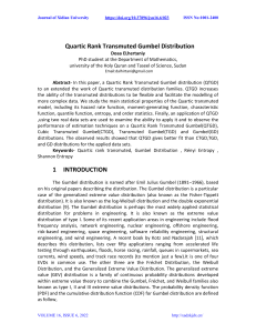 Quartic Rank Transmuted Gumbel Distribution Analysis