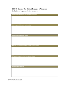 Business Plan Outline Template