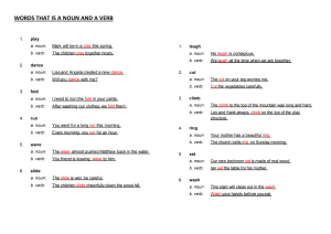 Nouns and Verbs Worksheet