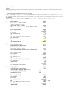Tax Planning & Decision Making Worksheet