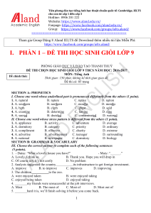 9th Grade English Exam: Phonetics, Grammar, Vocabulary