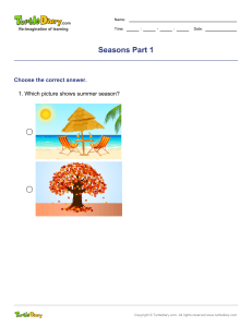 Seasons Worksheet for Elementary School